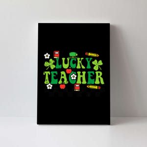 St Patricks Day Lucky Teacher Saint Paddys Groovy Canvas