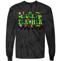 St Patricks Day Lucky Teacher Saint Paddys Groovy Tie-Dye Long Sleeve Shirt