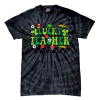 St Patricks Day Lucky Teacher Saint Paddys Groovy Tie-Dye T-Shirt