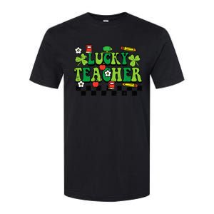 St Patricks Day Lucky Teacher Saint Paddys Groovy Softstyle CVC T-Shirt