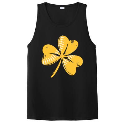 St Patricks Day Softball Shamrock Funny Sport PosiCharge Competitor Tank