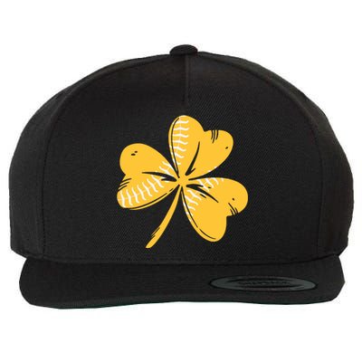 St Patricks Day Softball Shamrock Funny Sport Wool Snapback Cap