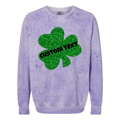 St. Patrick's Day Teacher Ms Mrs Personalized Name Green Glitter Colorblast Crewneck Sweatshirt