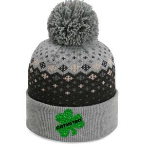 St. Patrick's Day Teacher Ms Mrs Personalized Name Green Glitter The Baniff Cuffed Pom Beanie