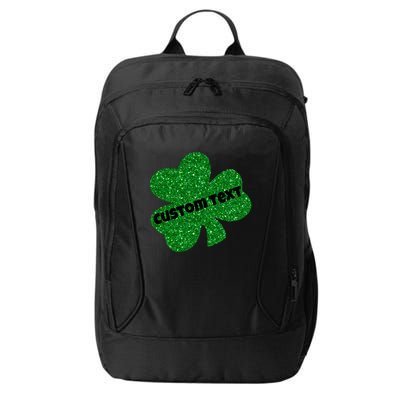 St. Patrick's Day Teacher Ms Mrs Personalized Name Green Glitter City Backpack