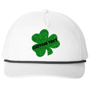 St. Patrick's Day Teacher Ms Mrs Personalized Name Green Glitter Snapback Five-Panel Rope Hat