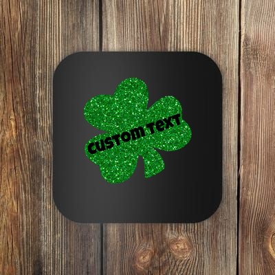 St. Patrick's Day Teacher Ms Mrs Personalized Name Green Glitter Coaster