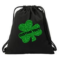 St. Patrick's Day Teacher Ms Mrs Personalized Name Green Glitter Drawstring Bag