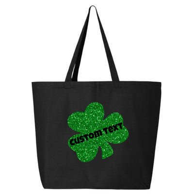 St. Patrick's Day Teacher Ms Mrs Personalized Name Green Glitter 25L Jumbo Tote