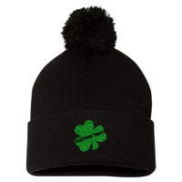 St. Patrick's Day Teacher Ms Mrs Personalized Name Green Glitter Pom Pom 12in Knit Beanie