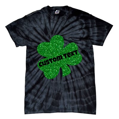 St. Patrick's Day Teacher Ms Mrs Personalized Name Green Glitter Tie-Dye T-Shirt