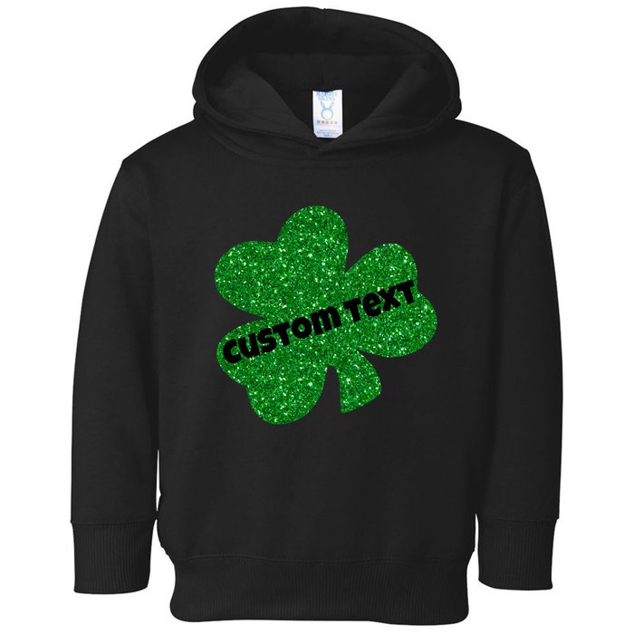 St. Patrick's Day Teacher Ms Mrs Personalized Name Green Glitter Toddler Hoodie