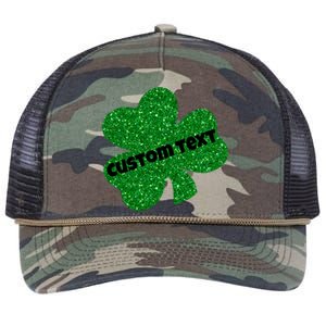 St. Patrick's Day Teacher Ms Mrs Personalized Name Green Glitter Retro Rope Trucker Hat Cap