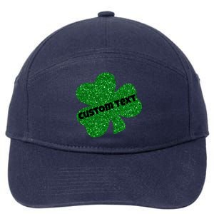 St. Patrick's Day Teacher Ms Mrs Personalized Name Green Glitter 7-Panel Snapback Hat