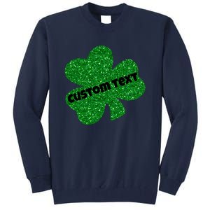 St. Patrick's Day Teacher Ms Mrs Personalized Name Green Glitter Tall Sweatshirt