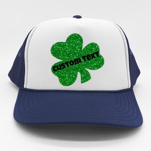 St. Patrick's Day Teacher Ms Mrs Personalized Name Green Glitter Trucker Hat