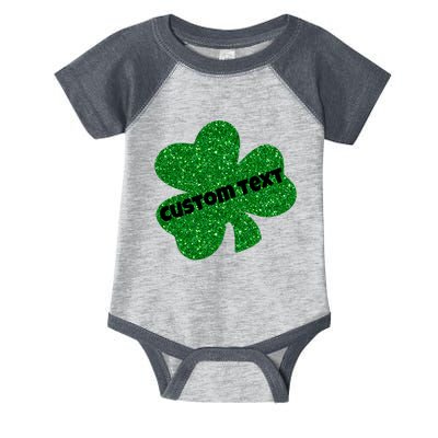 St. Patrick's Day Teacher Ms Mrs Personalized Name Green Glitter Infant Baby Jersey Bodysuit