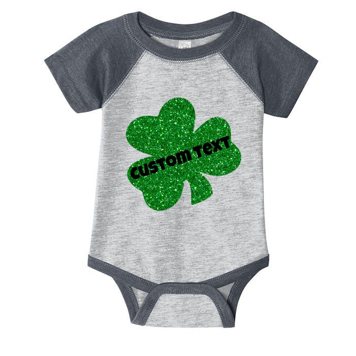 St. Patrick's Day Teacher Ms Mrs Personalized Name Green Glitter Infant Baby Jersey Bodysuit