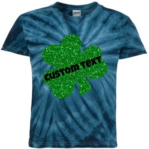 St. Patrick's Day Teacher Ms Mrs Personalized Name Green Glitter Kids Tie-Dye T-Shirt