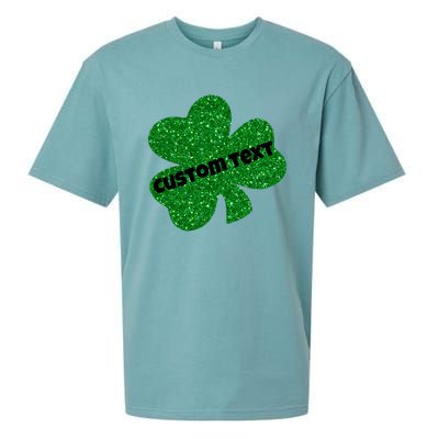 St. Patrick's Day Teacher Ms Mrs Personalized Name Green Glitter Sueded Cloud Jersey T-Shirt