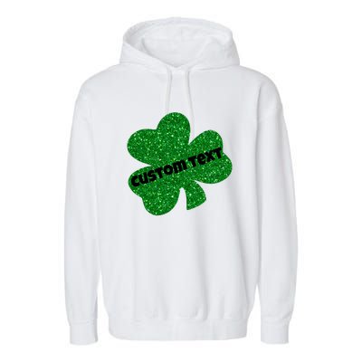 St. Patrick's Day Teacher Ms Mrs Personalized Name Green Glitter Garment-Dyed Fleece Hoodie