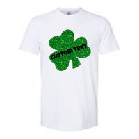 St. Patrick's Day Teacher Ms Mrs Personalized Name Green Glitter Softstyle CVC T-Shirt