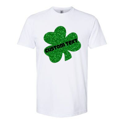 St. Patrick's Day Teacher Ms Mrs Personalized Name Green Glitter Softstyle CVC T-Shirt