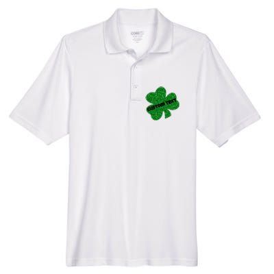 St. Patrick's Day Teacher Ms Mrs Personalized Name Green Glitter Men's Origin Performance Pique Polo