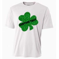 St. Patrick's Day Teacher Ms Mrs Personalized Name Green Glitter Cooling Performance Crew T-Shirt