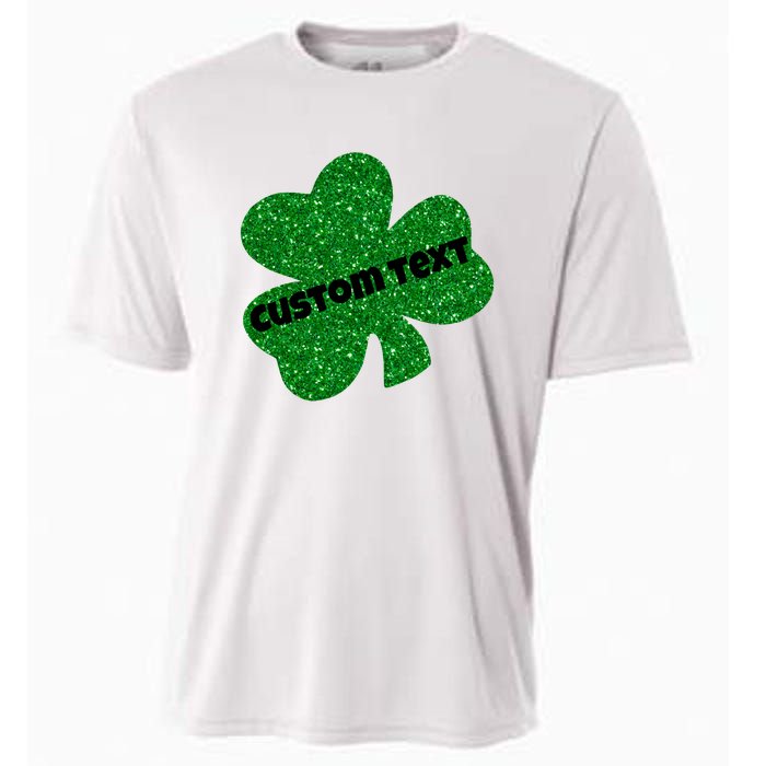 St. Patrick's Day Teacher Ms Mrs Personalized Name Green Glitter Cooling Performance Crew T-Shirt