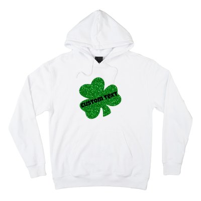 St. Patrick's Day Teacher Ms Mrs Personalized Name Green Glitter Hoodie