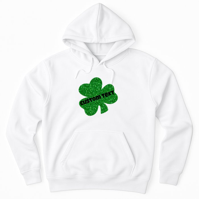 St. Patrick's Day Teacher Ms Mrs Personalized Name Green Glitter Hoodie