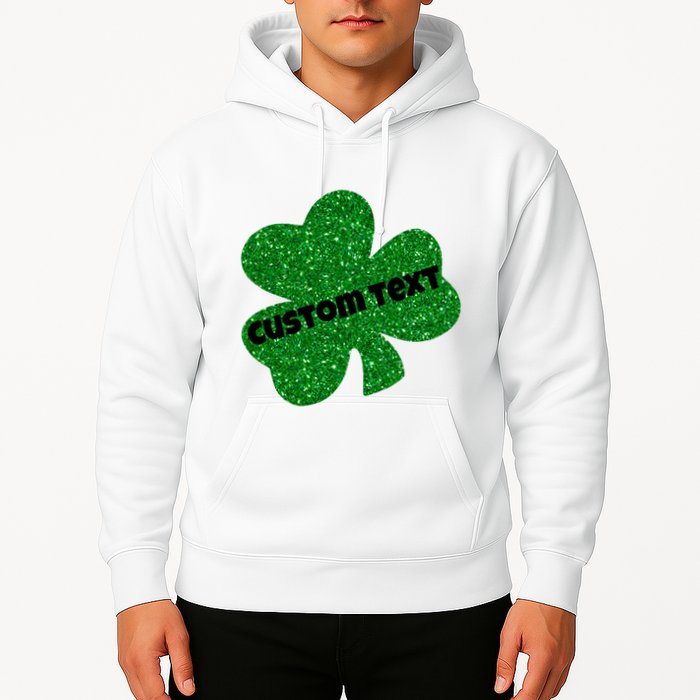 St. Patrick's Day Teacher Ms Mrs Personalized Name Green Glitter Hoodie
