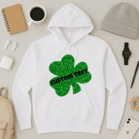 St. Patrick's Day Teacher Ms Mrs Personalized Name Green Glitter Hoodie