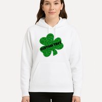 St. Patrick's Day Teacher Ms Mrs Personalized Name Green Glitter Hoodie