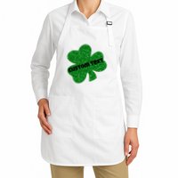 St. Patrick's Day Teacher Ms Mrs Personalized Name Green Glitter Apron