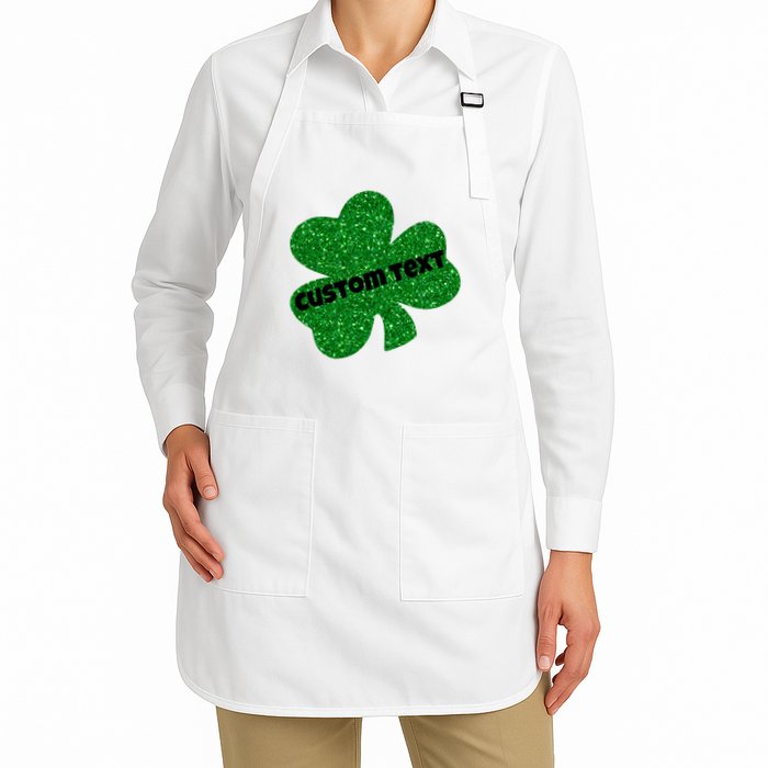 St. Patrick's Day Teacher Ms Mrs Personalized Name Green Glitter Apron
