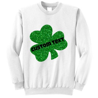 St. Patrick's Day Teacher Ms Mrs Personalized Name Green Glitter Sweatshirt