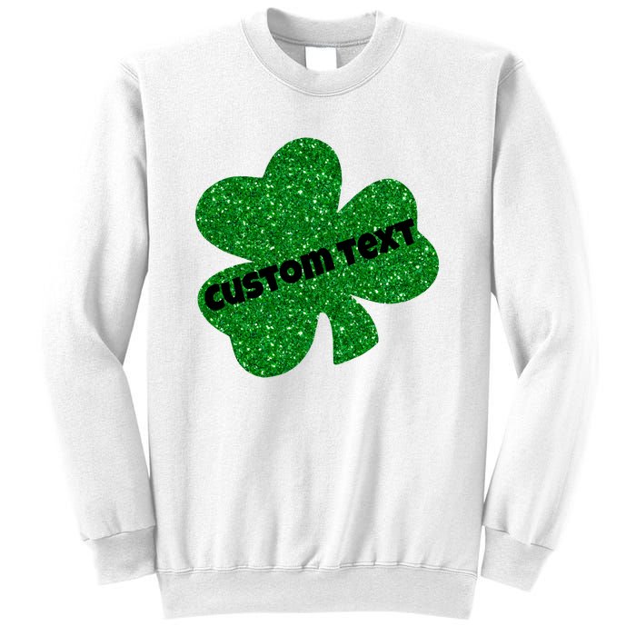 St. Patrick's Day Teacher Ms Mrs Personalized Name Green Glitter Sweatshirt