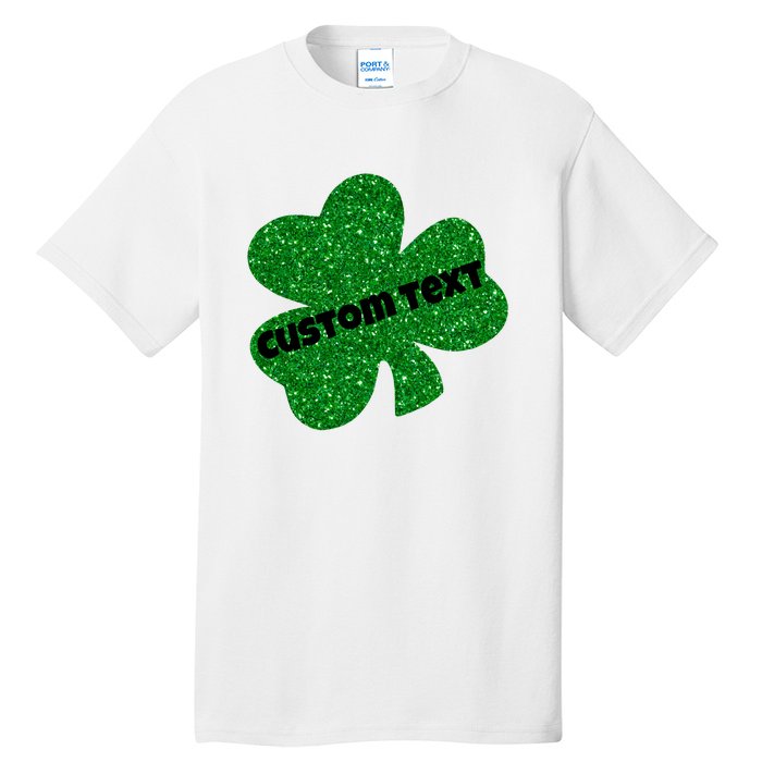 St. Patrick's Day Teacher Ms Mrs Personalized Name Green Glitter Tall T-Shirt