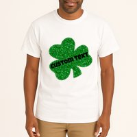 St. Patrick's Day Teacher Ms Mrs Personalized Name Green Glitter Tall T-Shirt