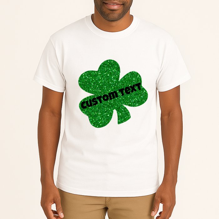 St. Patrick's Day Teacher Ms Mrs Personalized Name Green Glitter Tall T-Shirt