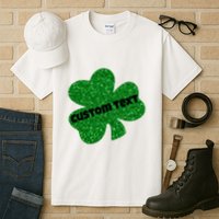 St. Patrick's Day Teacher Ms Mrs Personalized Name Green Glitter Tall T-Shirt