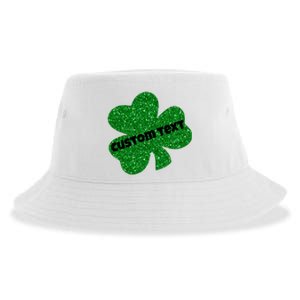 St. Patrick's Day Teacher Ms Mrs Personalized Name Green Glitter Sustainable Bucket Hat