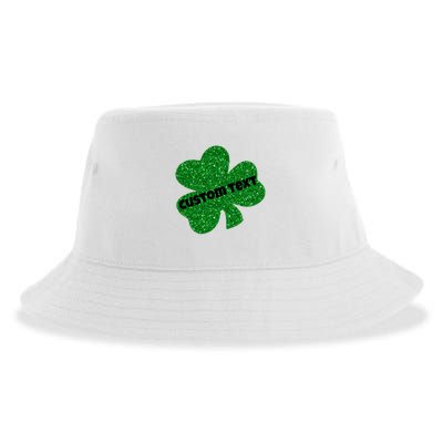 St. Patrick's Day Teacher Ms Mrs Personalized Name Green Glitter Sustainable Bucket Hat