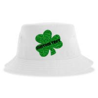 St. Patrick's Day Teacher Ms Mrs Personalized Name Green Glitter Sustainable Bucket Hat