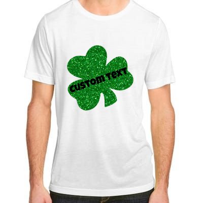 St. Patrick's Day Teacher Ms Mrs Personalized Name Green Glitter Adult ChromaSoft Performance T-Shirt