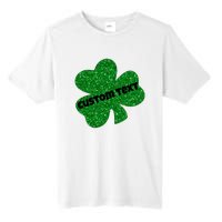 St. Patrick's Day Teacher Ms Mrs Personalized Name Green Glitter Tall Fusion ChromaSoft Performance T-Shirt