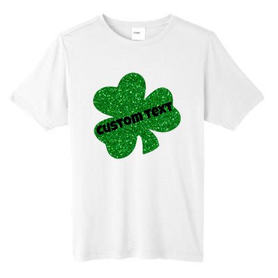 St. Patrick's Day Teacher Ms Mrs Personalized Name Green Glitter Tall Fusion ChromaSoft Performance T-Shirt