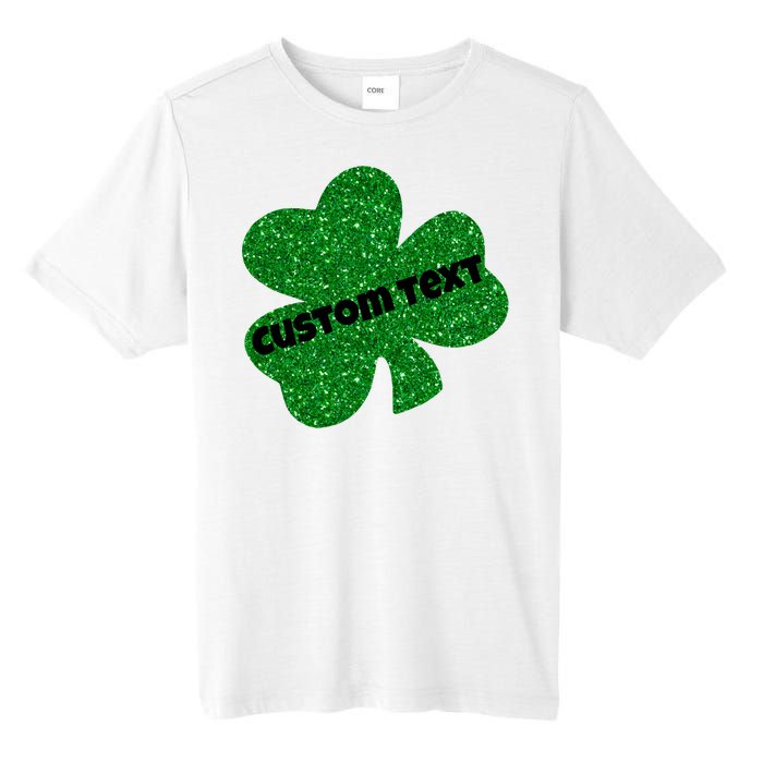 St. Patrick's Day Teacher Ms Mrs Personalized Name Green Glitter Tall Fusion ChromaSoft Performance T-Shirt